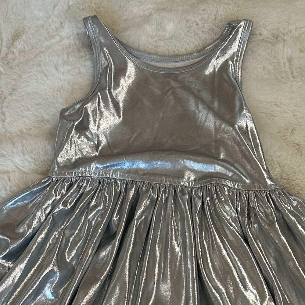 Girls Pink Chicken silver twirly dress. Size 5. Worn delicately a few times!